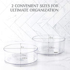 Oizeir Lazy Susan Turntable (2-Pack) - Clear Acrylic, Rotates 360 Degrees, Easily Organize Your Fridge, Cabinet or Counter - Carousel Storage for Food, Spices, Cosmetics - Image 2