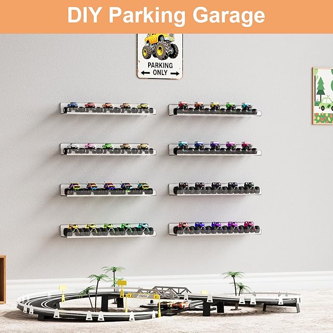 upsimples 10 Pcs 15" Acrylic Shelves for Wall Display and Storage, Clear - Image 2