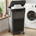 Homedepal 160L Rolling Laundry Basket with Wheels & Removable Bag - Easy‑Move Hamper for Bathroom and Laundry Room (160L Black) by HomeDepal