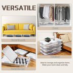 Beeveer 4 Pcs Plastic Under Bed Storage Container with Double Opening Lid Wheel Handle, Transparent Large Capacity Stackable Latching Festival Storage Bin for Closet Bedroom, 31.5x15.8x5.2 In(White) - Image 4