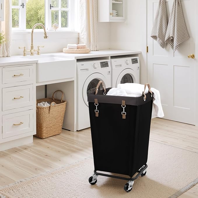 StorageWorks 110L Laundry Basket with Wheels, Rolling Hampers for Clothing - Image 2