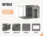 3 Openings Large Clothes Storage Bins with Metal Frame, Foldable Storage Bin for Clothes, Clothing Storage Bins with Lid, Linen Storage Box With Clear Window＆ Zippers＆ Handles.(3 Pcs,Dark Grey,66L) - Image 4