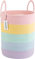 XUANGUO Rope Laundry Basket Hamper for Kids Girl, rainbow by XUANGUO