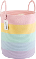 XUANGUO Rope Laundry Basket Hamper for Kids Girl, rainbow by XUANGUO