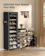 SONGMICS 10-Tier Shoe Rack with Cover, Shoe Storage Cabinet for 20 Pairs - Image 6