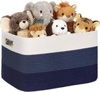 60L Woven Laundry Basket Hamper with Handles, Gradient Blue by SunNewt