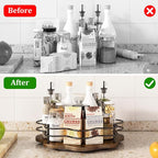 12" Lazy Susan Turntable Organizer,Round Wooden Lazy Susan Organization and Rotating Spice Rack for Dining Table,Pantry,Kitchen Countertop,Vanity,Cupboard and More.Heightened Version - Image 5