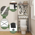 kepptory Over The Toilet Storage Cabinet, Above Toilet Storage Cabinet with Adjustable Shelves and Barn Door, Farmhouse Behind Toilet Bathroom Organizer for Bathroom, Laundry Room, Off-White - Image 8