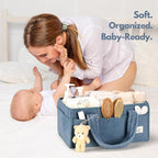 PeraBella Baby Diaper Caddy Organizer with Handle, Boy & Girl Shower Gift Basket, Portable Diaper Storage Basket Bin for Wipes, Newborn Baby Essentials Registry Search Must Haves, Car Caddy Organizer - Image 5