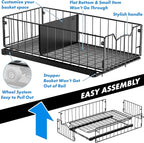 Simple Houseware Pull-Out Cabinet Sliding Basket, 17.2Dx9.7Wx5H, Black - Image 6