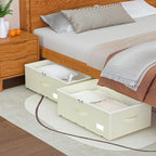 EE-RoomWorld Under Bed Storage with Wheels, No Assemble Required 10 inches height Under Bed Storage bins,Large capacity Rolling Underbed Shoe Storage containers，dorm underbed storage drawers - Image 4