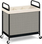 STORAGE MANIAC Rolling Laundry Hamper with Wheels 3-Section Laundry Sorter Rolling Laundrys Basket on Wheels with Removable Bag Clothes Hamper Laundrys Organizer Cart Bathroom Bedroom 120L Beige by STORAGEMANIAC