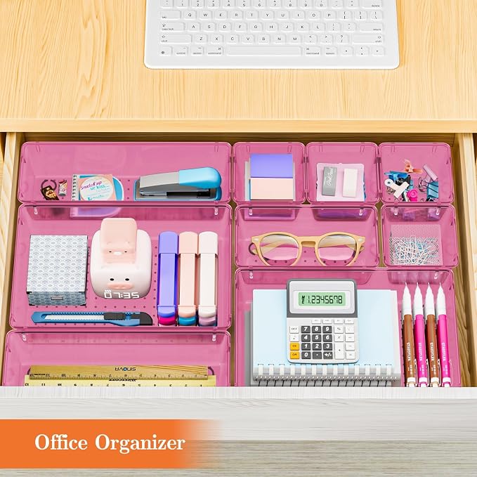 SpaceHacks 25 PCS Plastic Drawer Organizer, 4-Size Versatile Organizer Trays & storage Bins - Image 7