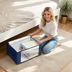 Fab totes 35L Closet Organizers, Foldable Under Bed Storage Containers | Storage Bags with Zippers,Window and Handles for Organizing Bedroom, Closet, Clothing,Organization with Handle - Image 5