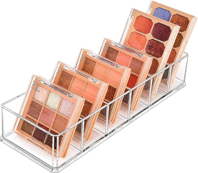 JessLab Acrylic Organizers, Bathroom Organizer for Drawer, Cosmetic Display Cases for Vanity, Countertop, Desk, Kitchen, and Makeup Storage, 6-Section by JessLab