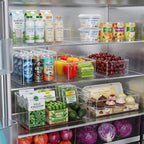 Heyuzb 16 PACK Freezer Organizer Bins Fridge Organizers and Storage Stackable Refrigerator Organizers Bins with Side Handles Clear Storage Bins for Pantry, Under Sink, Kitchen Cabinet - Image 5