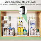 2-Pack 3-Tier Under Sink Organizer, Slide Out Cabinet Storage, Kitchen/Bath - Image 6