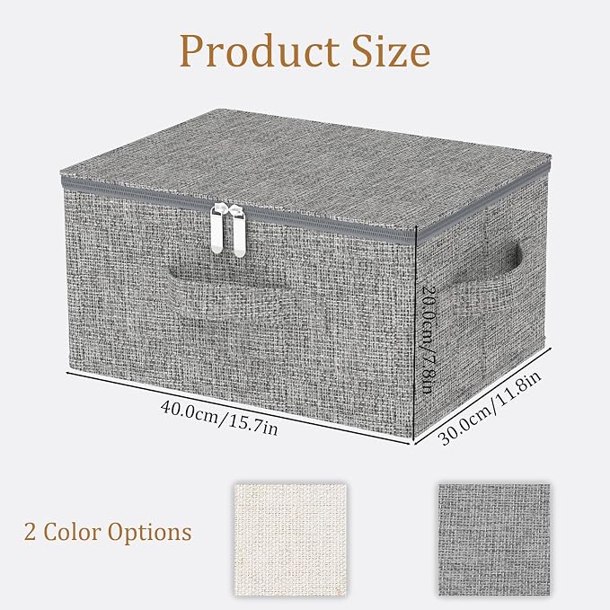 Underbed Storage Boxes with Zippers,15.7x11.8x7.8in,Grey,2 Pack - Image 7