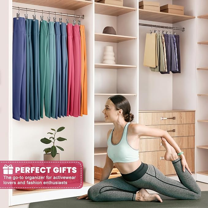 30 Pack Pants Hangers with Clips,Legging & Jean Hangers for Closet Hanging | Space Saving Clip Hangers for Yoga Pants, Jeans, Shorts, Skirts and Hats,Closet Organizers and Storage,Gray - Image 2