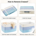 Artfeel Blanket Basket,Rectangle Woven Baskets for Storage,100L Laundry Basket for Decorative Nursery Blanket,Toys,Dirty Clothes and Magazine in Shelves,Baby Room,and Living Room - Image 7