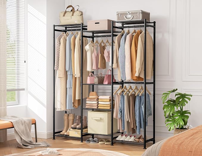 HOMIDEC Wardrobe Closet, 4 Hanging Spaces Portable Clothes Rack - Image 2