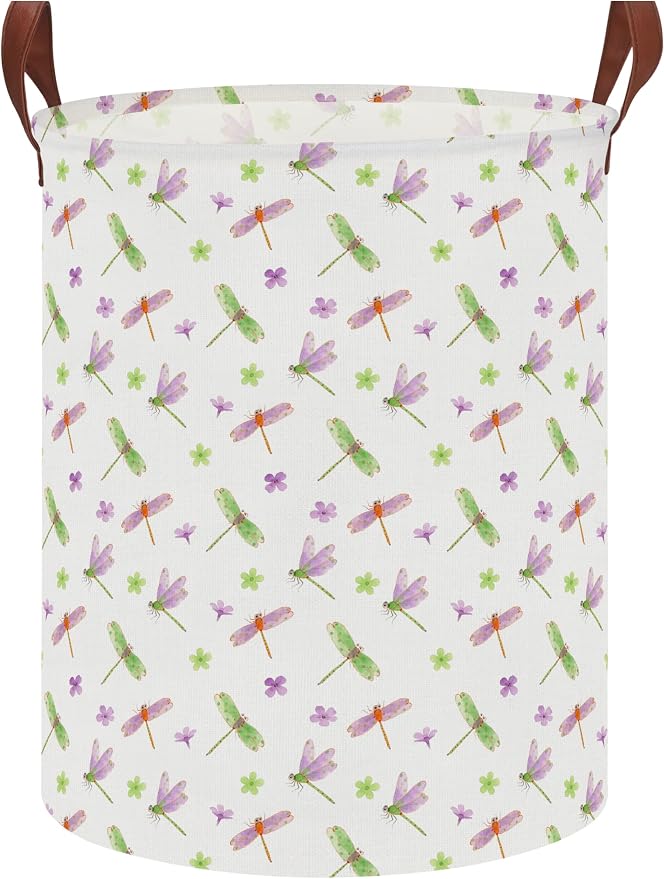 NTAOHAMPER Dragonfly Large Laundry Hamper,Laundry Basket,Baby Nursery Hamper,Waterproof Storage Bin,Clothes Organizer Basket,Room Decor(Dragonfly） by NTAOHAMPER