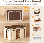 Clothes Storage Bins, Brown, 24L, 3 Openings - Image 3