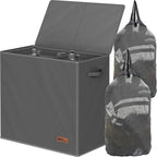 Simple Houseware Double Laundry Hamper with Lid & Removable Bags, Dark Gray by SimpleHouseware