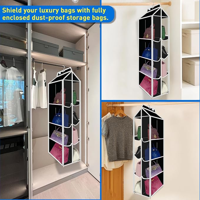 Purse Organizer for Closet, Heavy Duty Hanging Handbag Storage - Image 2