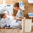 XUANGUO Cotton Rope Laundry Basket Hamper for Clothes, beige - Image 4