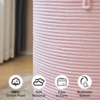 YOUDENOVA Cotton Rope Laundry Hamper Basket, 58L Blanket Basket for Nursery - Image 5
