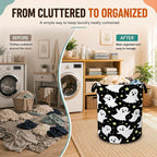 Ghosts Laundry Basket with Handles,Halloween Foldable Oxford Laundry Hamper,Collapsible Clothes Storage Basket for Laundry Room/Bathroom/Bedroom/Dormitories 20.8 x 16 Inches - Image 4