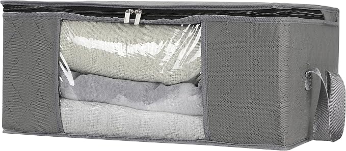 Storage Clothes Bins Closet Bags: Containers Organizer Bag Boxes Clothing Bin Box Container Organization for Organizing Blanket Cloth Pillow Sheet Sweater and Storage Totes Organizers With Lids - Image 4
