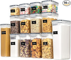 CHEFSTORY Airtight Food Storage Containers Set, 14 PCS Kitchen Storage Containers with Lids for Flour, Sugar and Cereal, Plastic Dry Food Canisters for Pantry Organization and Storage by Chefstory