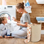 XUANGUO Cotton Rope Laundry Basket Hamper for Clothes, oatmeal - Image 4