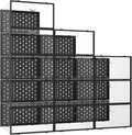 Pinkpum 12 Pack X-Large Shoe Storage Boxes, Shoe Organizer Clear Stackable | Fit US Size 11, 6.2” Height, Shoe Dispaly Case Holder Bins Sneaker Storage for Sneakerheads, For Home and Family, Black by Pinkpum