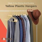 Plastic Clothes Hangers – Heavy Duty Hanger Set, for Organizing Clothes, Dresses, and Coat, Holds Up to 5 lbs, Space-Saving Hangers with Non-Slip Shoulder Grooves, Pack of 100, Yellow - Image 8