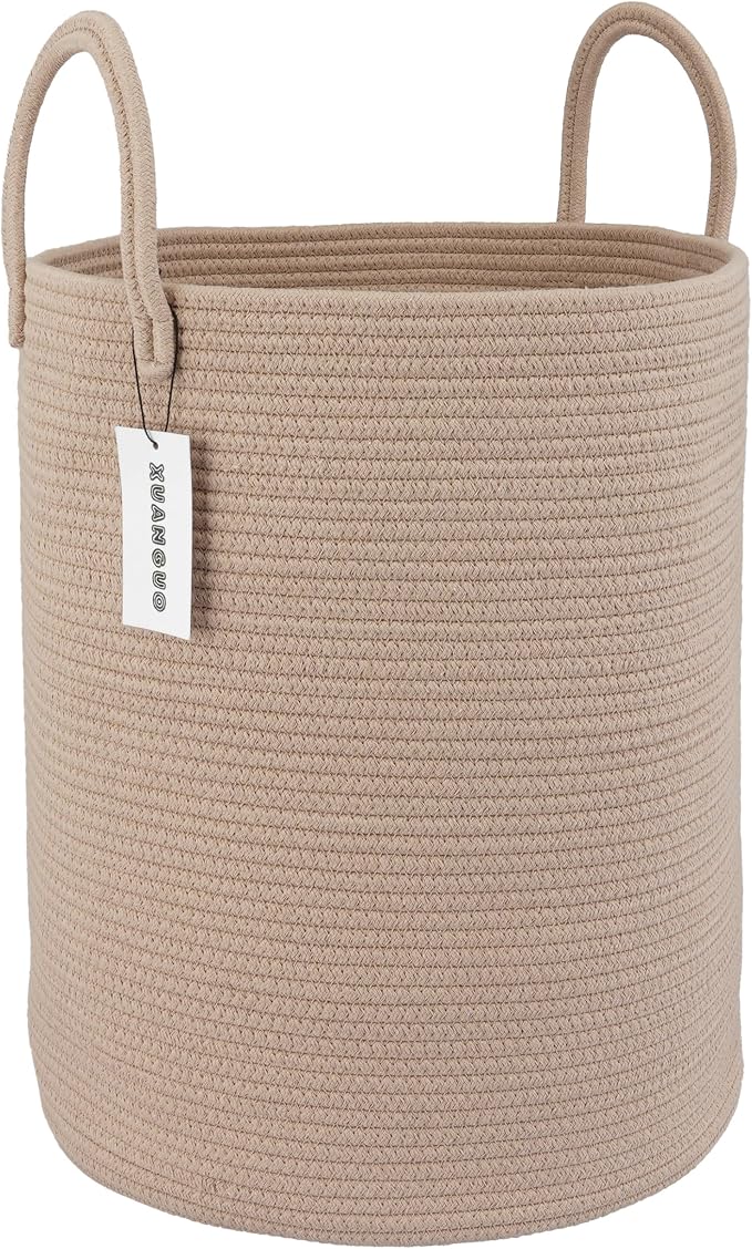 XUANGUO Cotton Rope Laundry Basket Hamper for Clothes, Konjac by XUANGUO