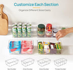 Vtopmart 4 Pack Food Storage Organizer Bins, Clear Plastic, 4 Compartments - Image 5