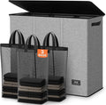 SOLEDI Large Laundry hamper 3 Section with Laundry Bag, XL Clothes Basket by SOLEDI
