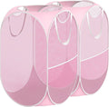Simple Houseware Mesh Pop-Up Laundry Hamper with Side Pocket, 2 Pack, Pink by SimpleHouseware