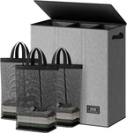 SOLEDI 160L Laundry Hamper 3 Section, Extra Large Laundry Hamper with Lid, Dirty Clothes Hamper with Sturdy Handle, Large Laundry Basket Organizer for Laundry Room, Bedroom, Hampers for Laundry by SOLEDI