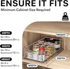 Simple Houseware Pull-Out Cabinet Sliding Basket, 17.2Dx9.7Wx5H, Chrome - Image 3