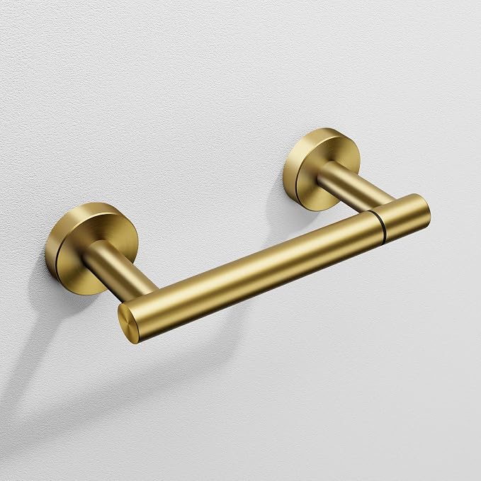 Day Moon™ - Toilet Paper Holder - Modern Roll Holder for Bathroom - 2 Pack - Wall Mount, Gold - Image 8