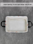 Rectangular Collapsible Laundry Basket with Side Handles, Rose Castle - Image 6