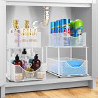 Sorbus Pull-Out Under Sink Organizer, Mesh Construction (White, 2 Pack) - Image 2