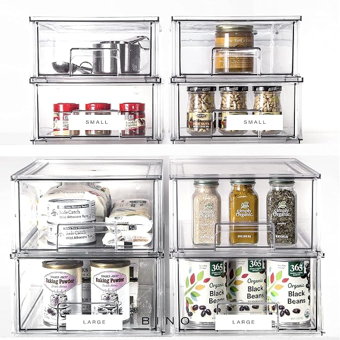 BINO | Stackable Storage Drawers, Small - Clear | THE CRATE COLLECTION | Storage Bins With Drawers | Bathroom Organizers | Under Sink Organizer | Vanity Cabinet Home Organization - Image 7