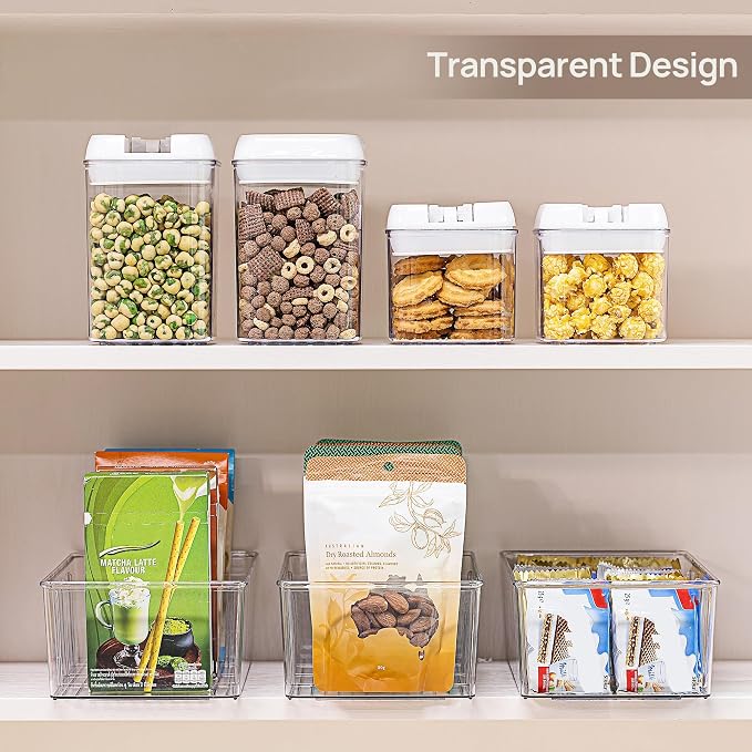 Vtopmart 10 Pack Food Storage Organizer Bins, Clear Plastic, 4 Compartments - Image 4