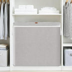 STORAGE MANIAC Triple Laundry Hamper with Lid, Metal Frame Laundry Baskets - Image 2