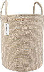 XUANGUO Cotton Rope Laundry Basket Hamper for Clothes, oatmeal by XUANGUO